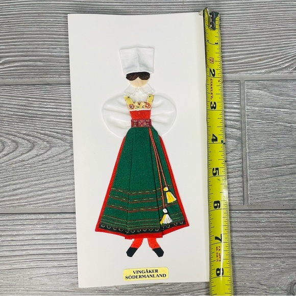 Vintage hand made fabric / paper textured women around the world design cards - Picture 5 of 11